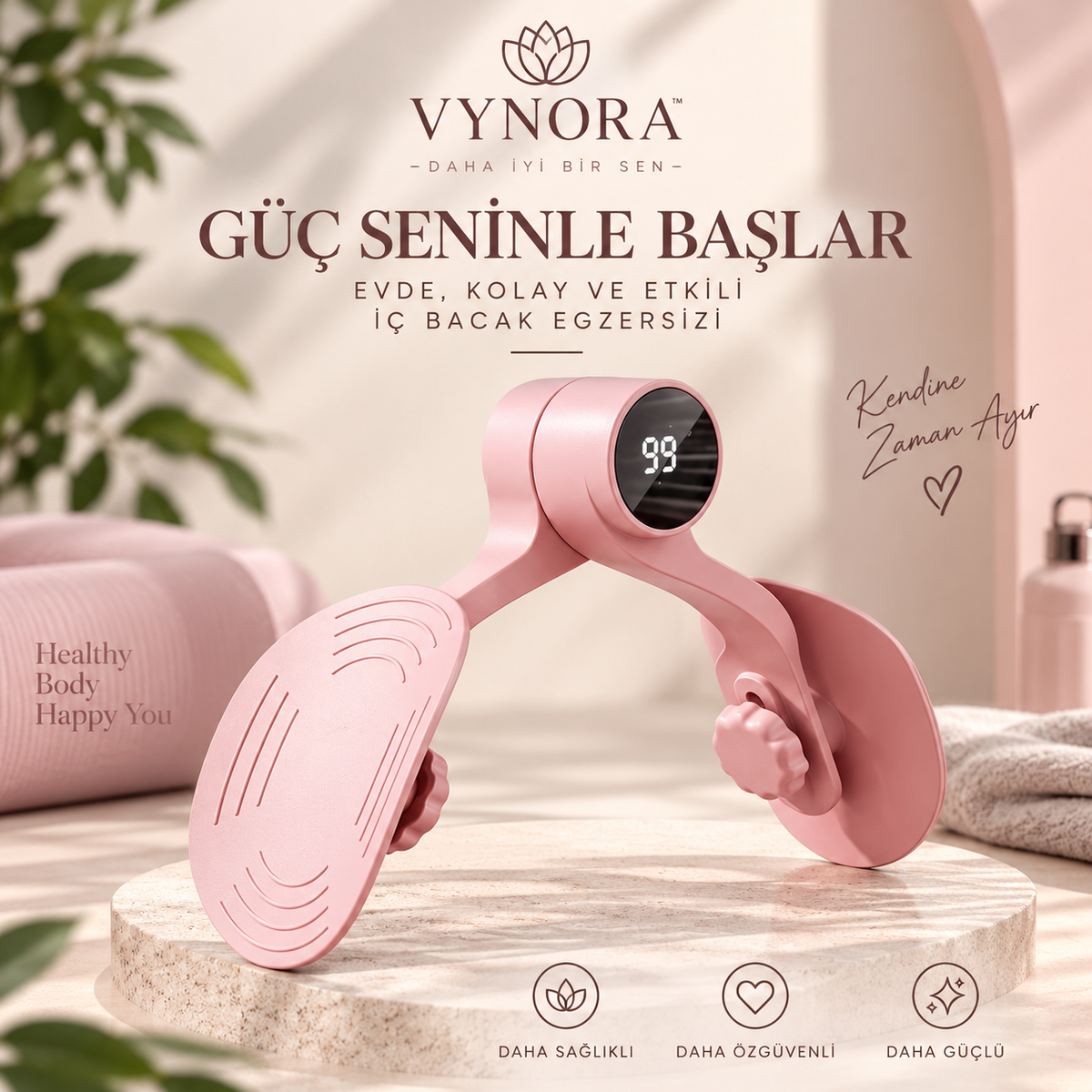 Sayaçlı Ayarlanabilir Pelvik İç Bacak Egzersiz Aleti Ayarlanabilir Kegel Mesane Egzersiz Aleti